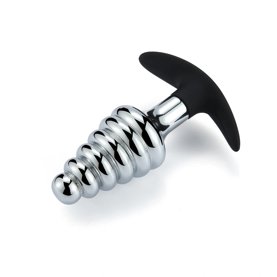 Women and Men's Anal Plug Sex Toys with Silicone Cup Base and Aluminum Alloy Anchor Metal Butt Plug Silhouette Sexual Toys