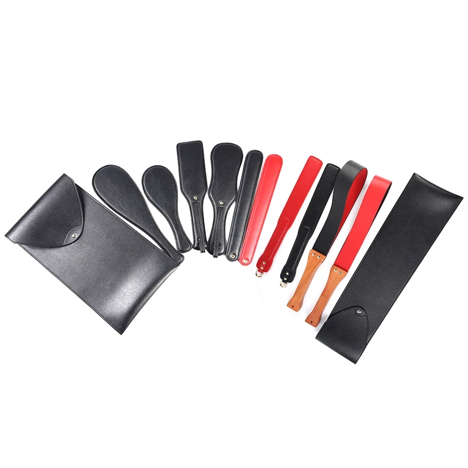 PU Leather Paddle Bondage Gear Kit with Different Sizes Wood Handle Adult Sex Toys Juguetes Sexuales