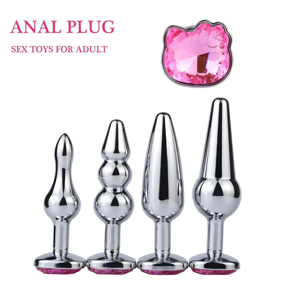 Small Crystal Cat Face Jewel Butt Plug Anal Sex Toys for Woman and Man Prostate Massage Sex Toys Juguetes Sexuales