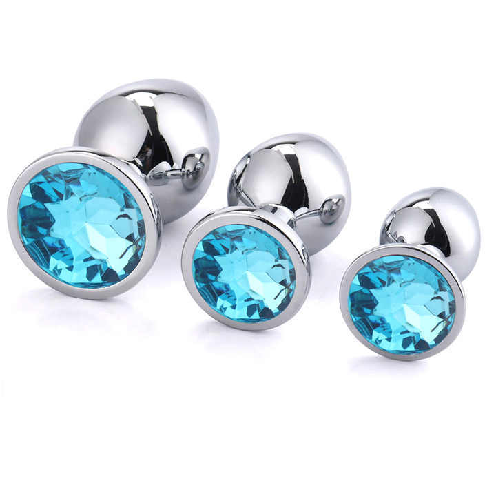 Aluminium Alloy Anal Plug Jewel Color Funy Toys for Adults Red Metal Butt Plug Sex Toys for Women and Men