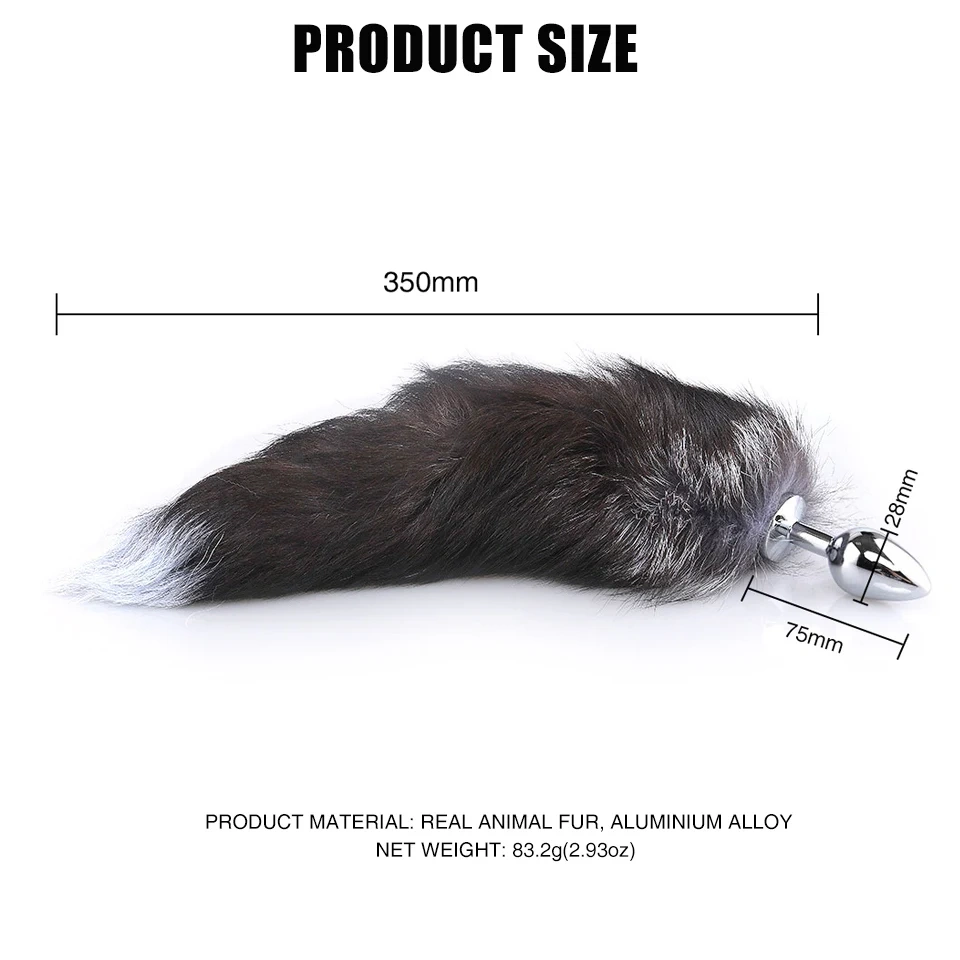 Fur Real Small Metal Anal Plug Mixed Color Cosplay Butt Massager Sex Toys for Women Juguetes Sexuales Anal Toy