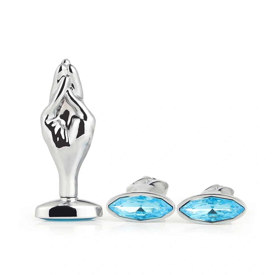 Hand-Shaped Metal Anal Plug and Vaginal Massage Sex Toy Jewel-Based Butt Plug for Women Juguetes Sexuales for Women