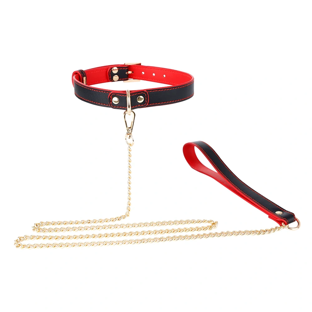 Bondage Gear 3-Color Pu Leather Collar Kit Sex Toys for Women Adult SM Products