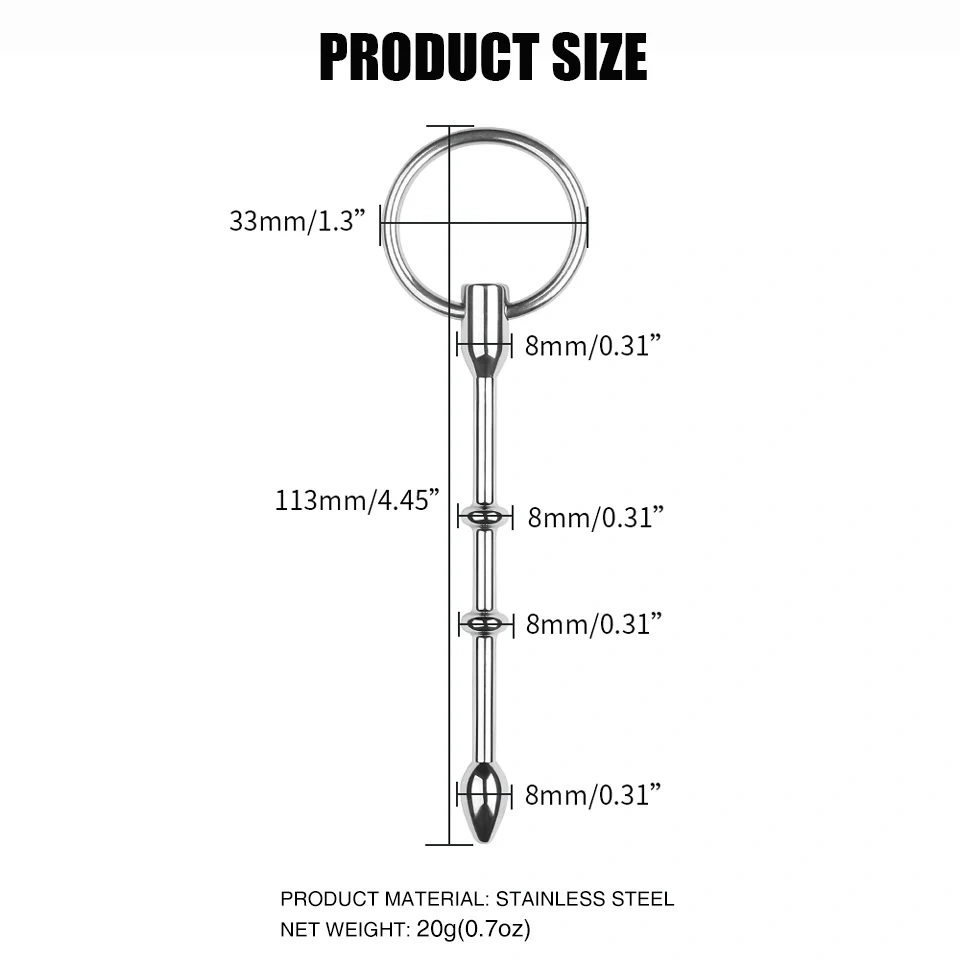Two-Wheel Urethral Sounds and Ring Penis Toys Stainless Steel BDSM Sounding Kit Sex Toys for Men's Bondage Gear