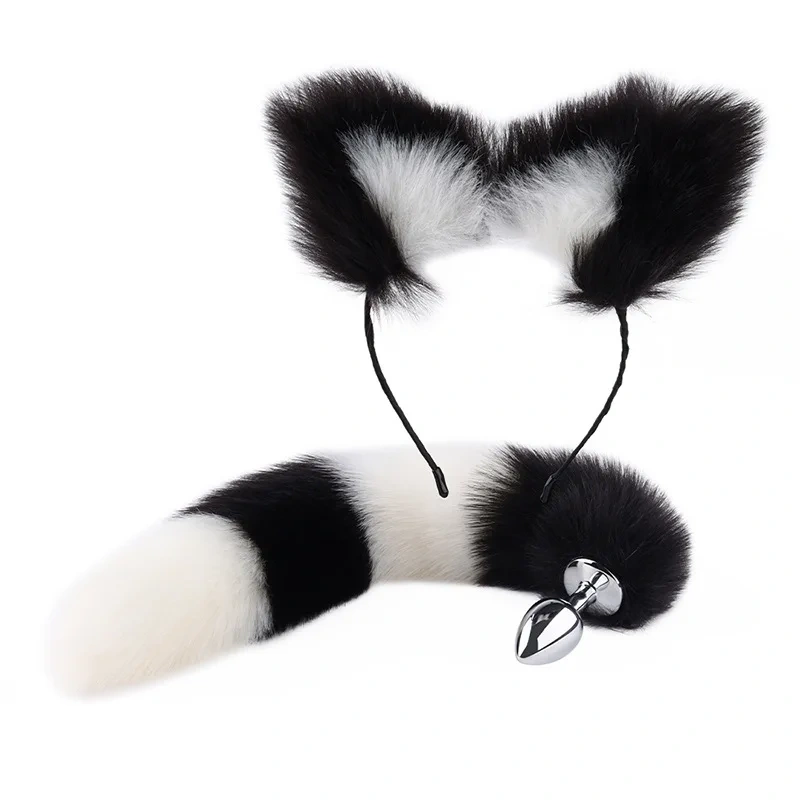 Hot Cosplay Cat Ear Short Fox Tail Anal Plug Set Women's Butt Plug Sex Toys for Sexual Role Play Juguetes Sexuales