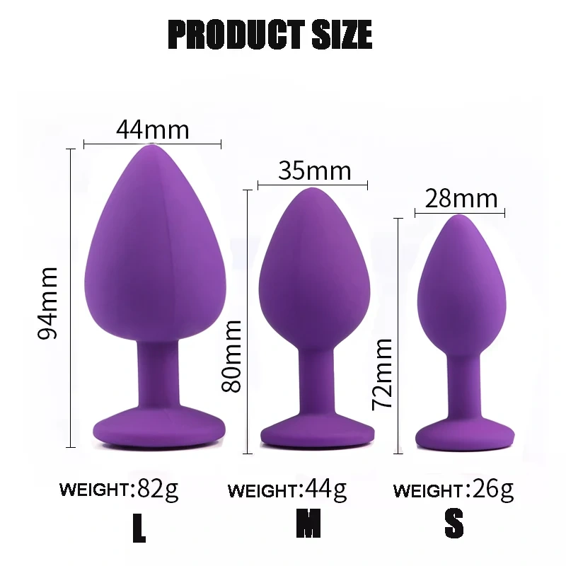 Purple Silicone Anal Plug & Jewel Butt Plug Set Underwater Theme Sex Toys for Women Anal Toys for Women