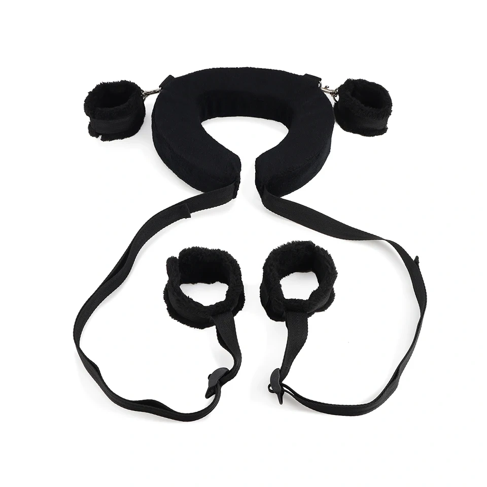 Women's Bondage Gear-Black Red Pink Handcuffs with Ankle Cuffs BDSM Accessories for Adult Sex Sex Toys Kits Whips Included