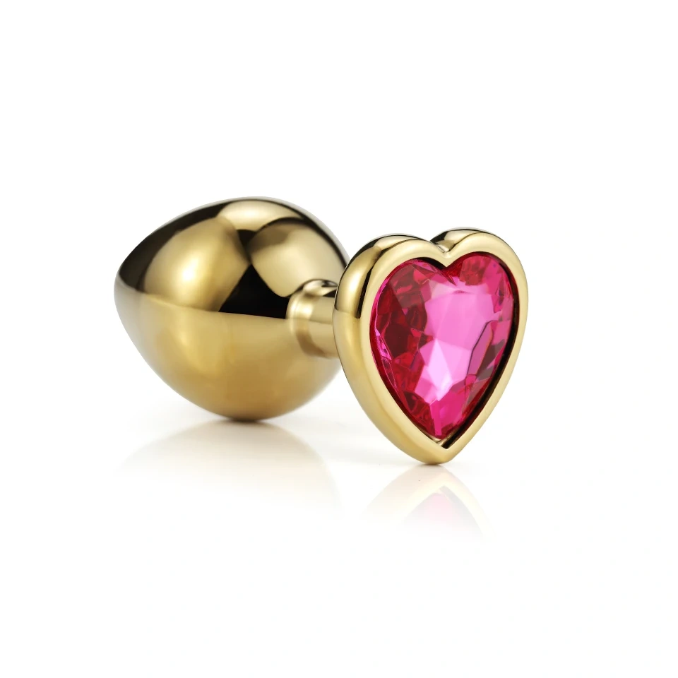 Customized Color Golden Heart Shape Crystal Anal Plug Metal Butt Jewel Sex Toys for Women