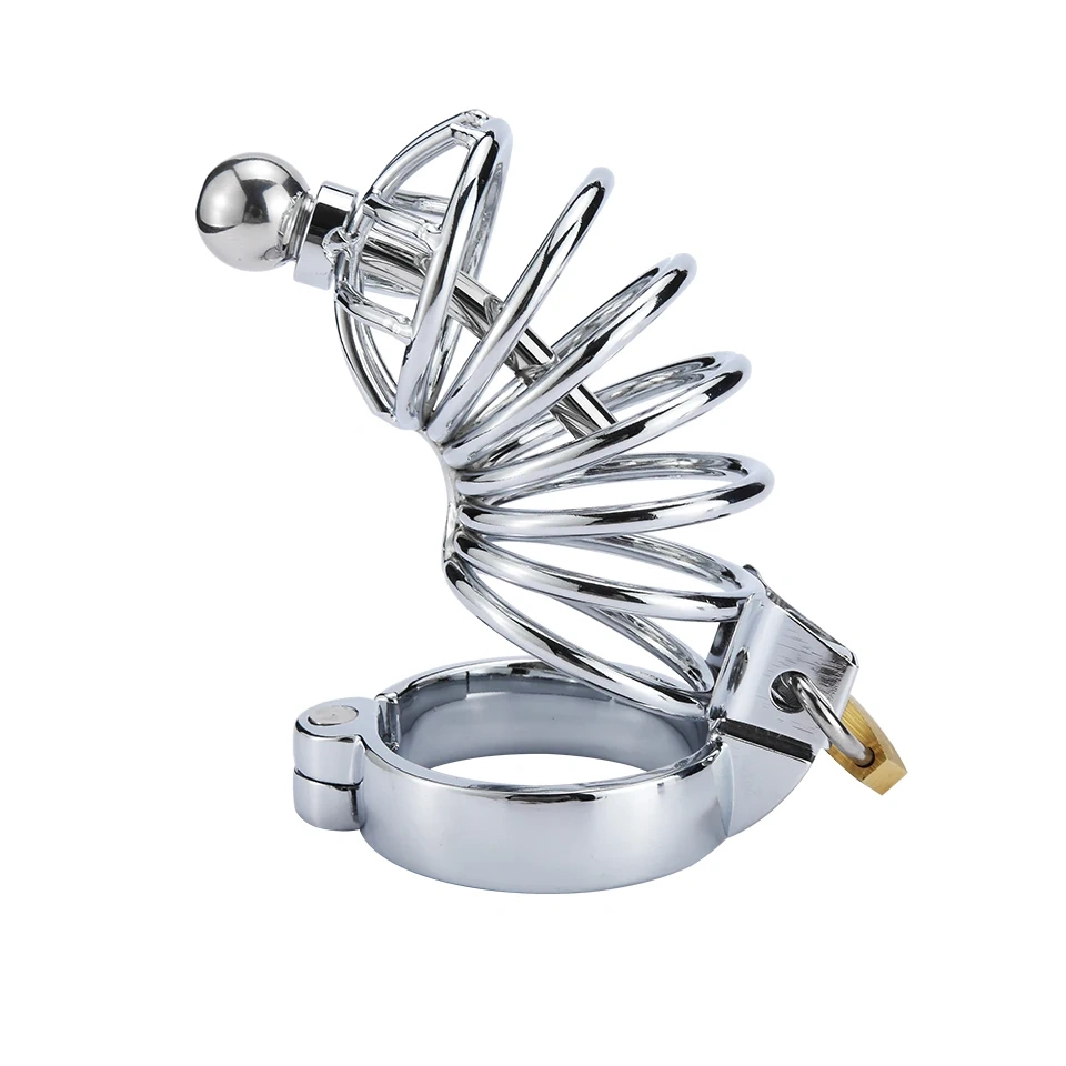 Male Stainless Steel Chastity Cage with Penis Plug Tube Adult Sex Toys BDSM Bondage Gear for Men