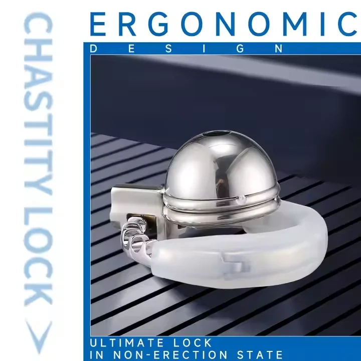 Adjustable Adult Men's Round Cage Chastity Lock BDSM Cock Ring