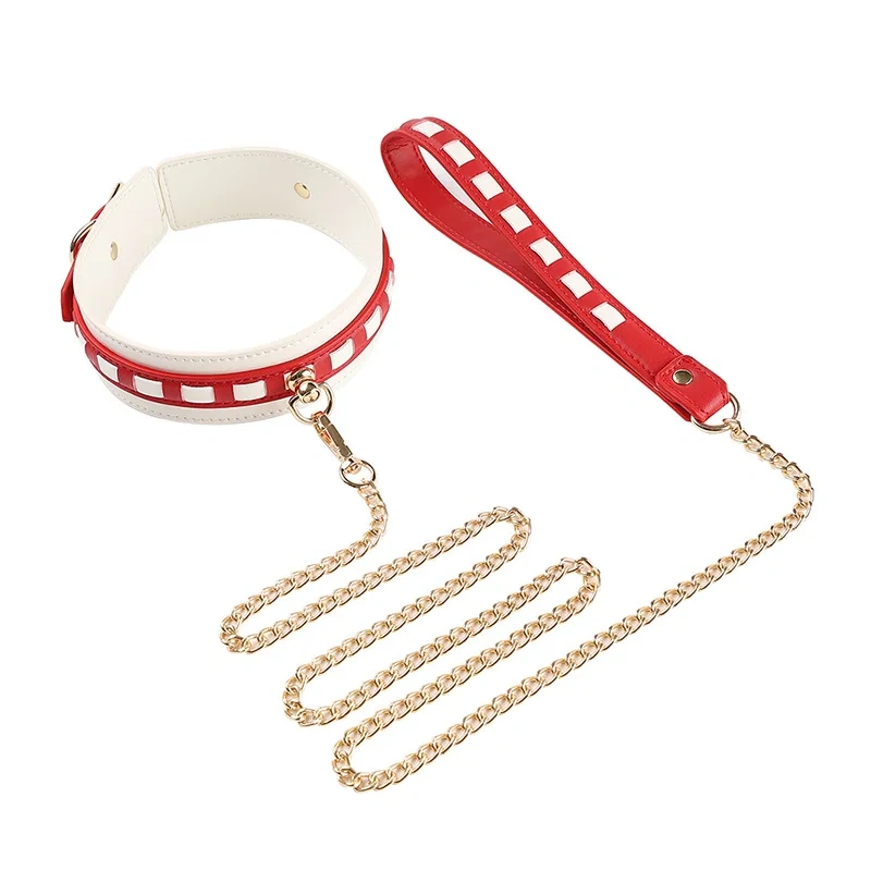 Double-Color Leather Bondage Set for Women BDSM Bondage Restraints Kit with Collar Adult Sex Products and Sex Toys