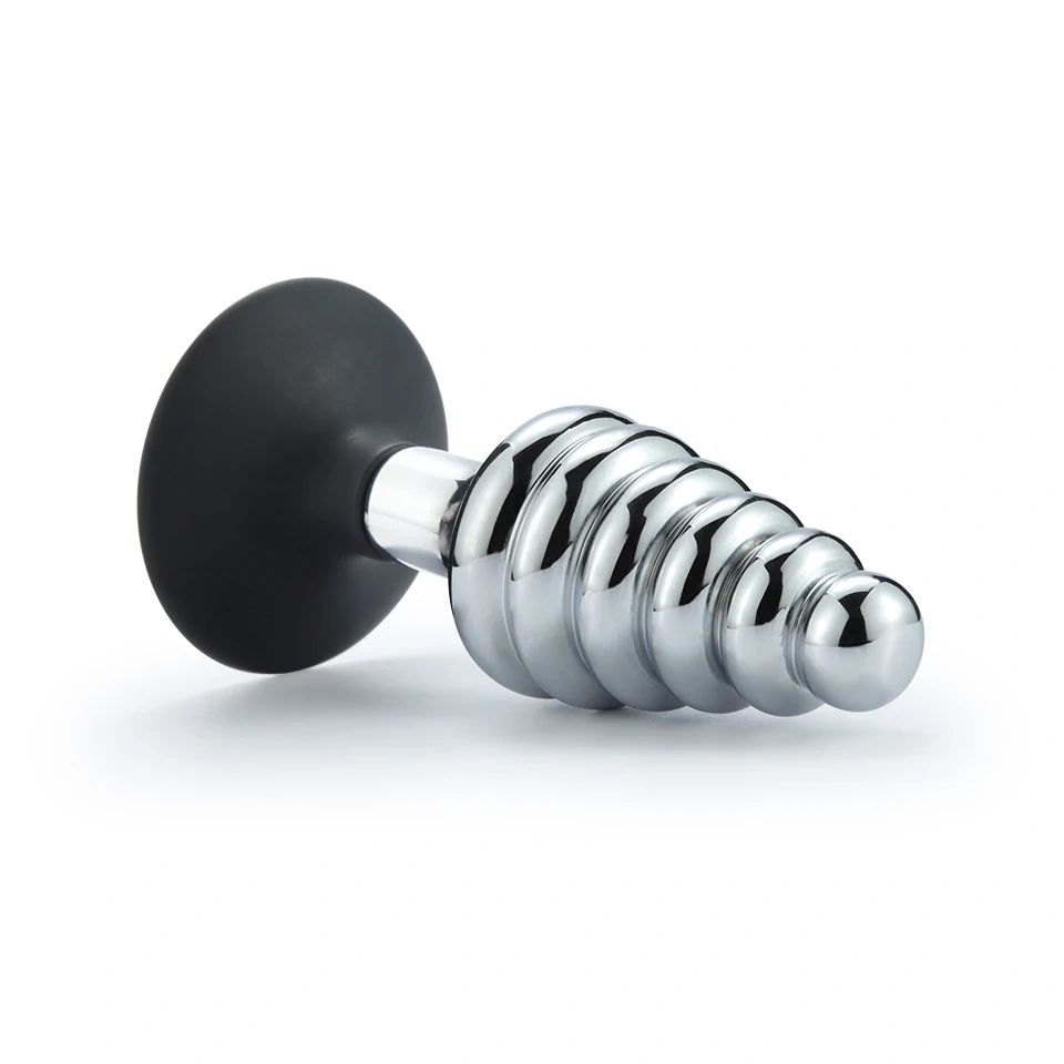 Women and Men's Anal Plug Sex Toys with Silicone Cup Base and Aluminum Alloy Anchor Metal Butt Plug Silhouette Sexual Toys