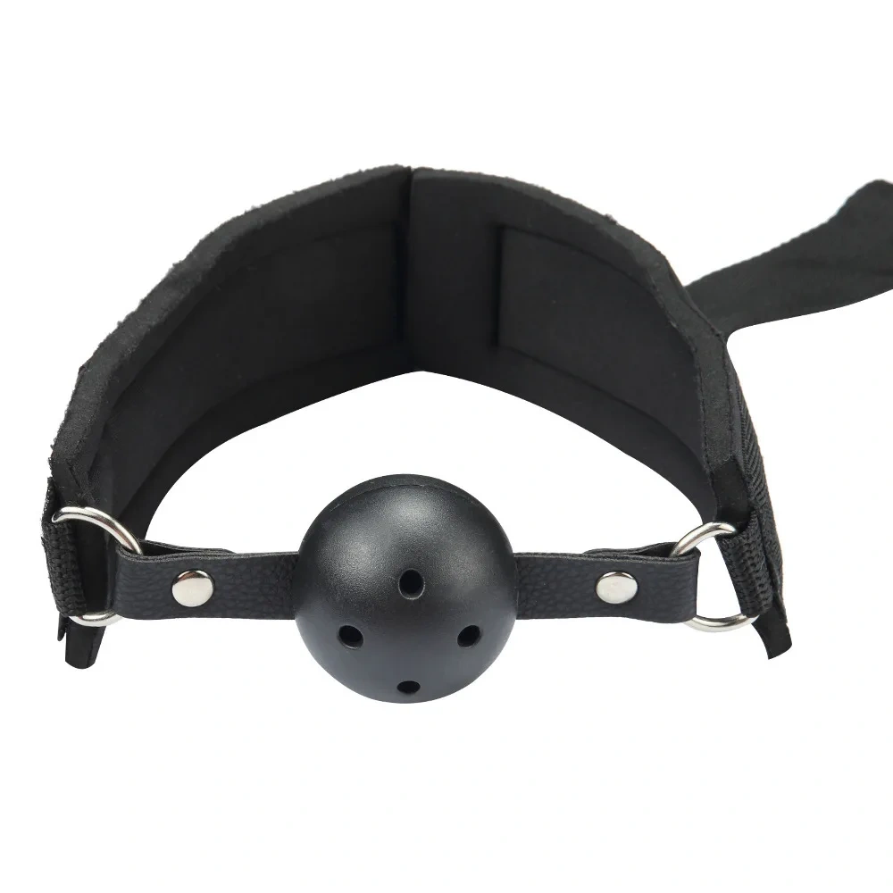 Black Ribbon Material Bondage Kit with Handcuffs and Mouth Ball Toys for Women BDSM Sex Toys