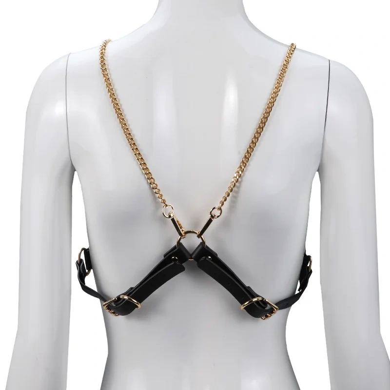 Bondage Gear Black PU Leather Harness Sex Toys and SM Lingerie Set Juguetes Sexuales Para Mujeres