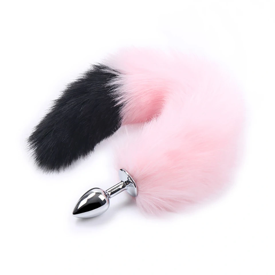 Cosplay Anal Plug and Double Color Fox Tail Butt Plug Mixed-Color Anal Toys for Women Sex Massager Juguetes Sexuales