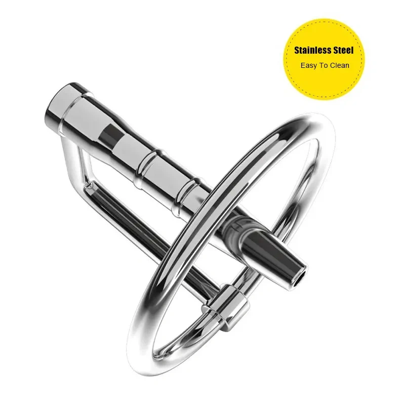 Stainless Steel Urethral Sound Hollow Penis Plug Glans Ring Adult Sex Toys for Men