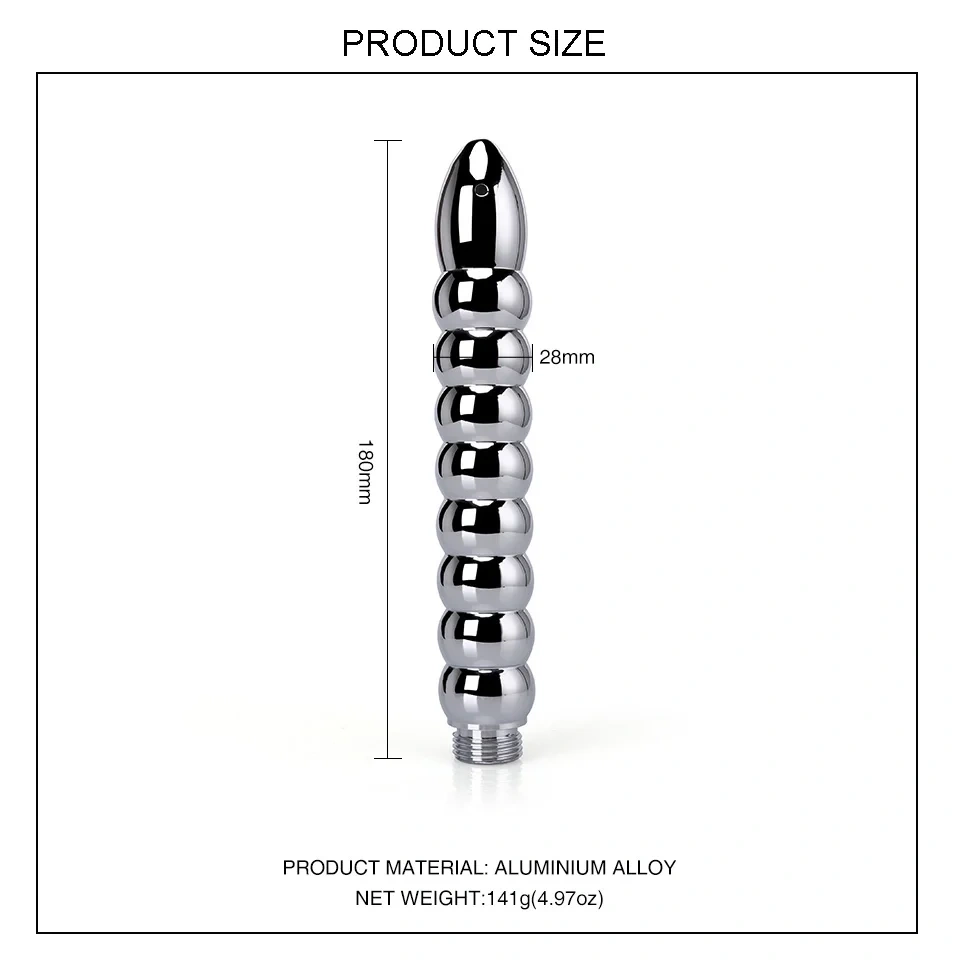 9 Bead-Type Aluminium Alloy Shower Douche Nozzles Metal Anal Vagina Cleaner Beads Hollow Dildo Juguetes Sexuales