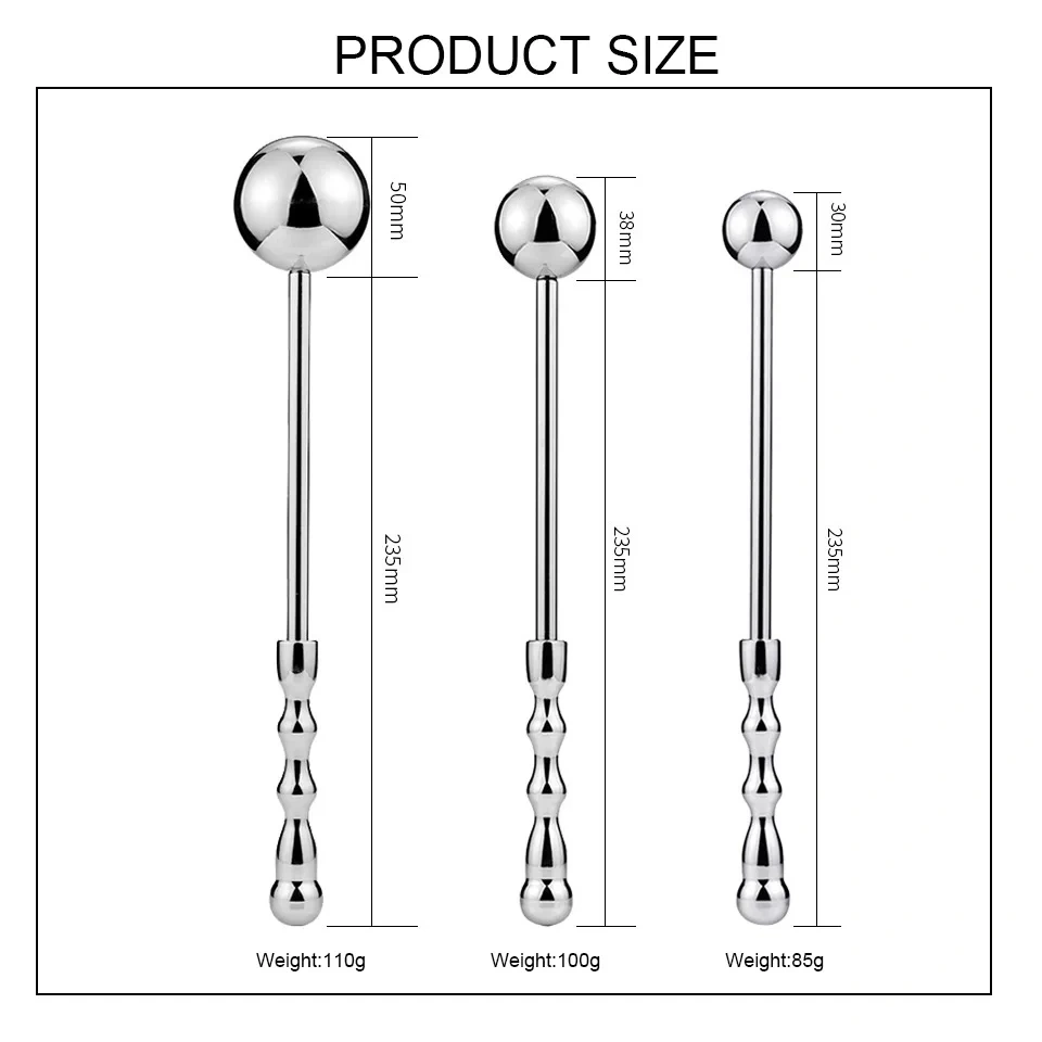 Stainless Steel Anal Plug with Long Handle 3 Ball Size Metal Butt Plug Sex Toys for Men Juguetes Sexuales Anal