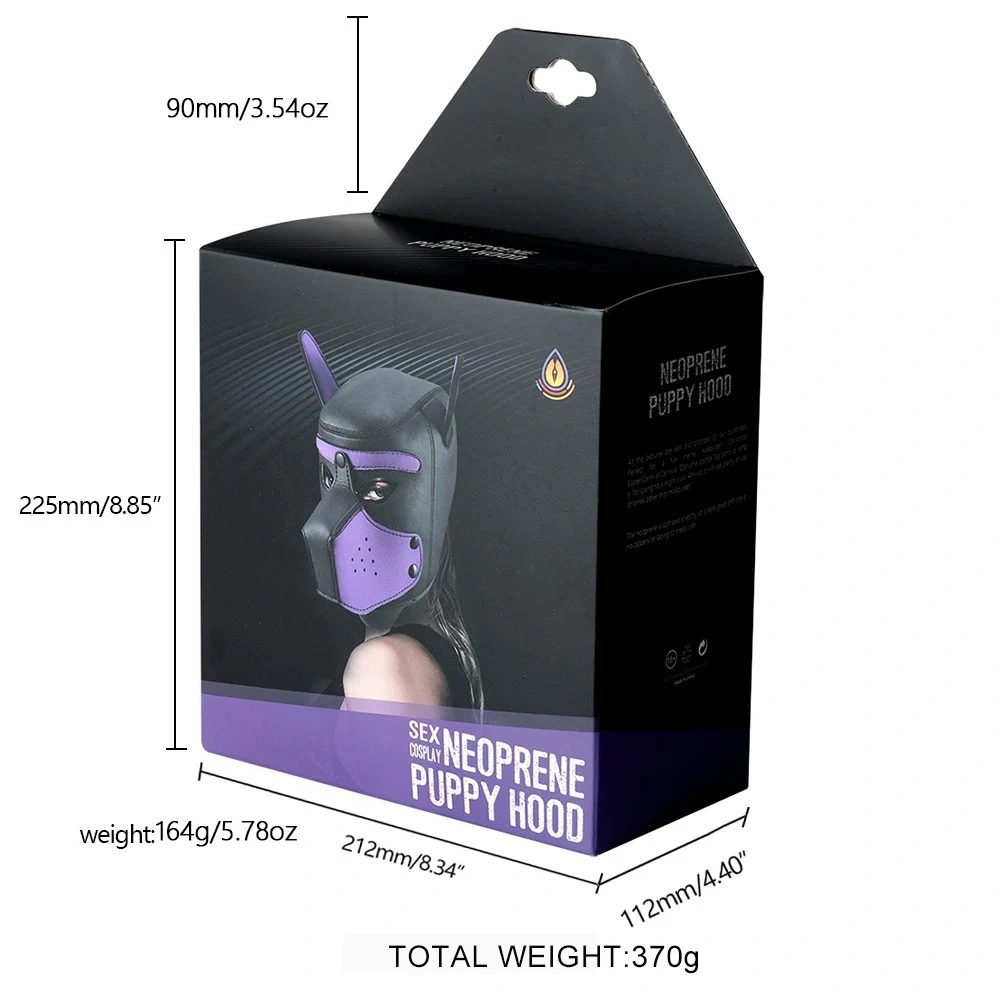 Bondage Gear Neoprene Silicone Leather Puppy Hood Full Head Role Play BDSM Kits Sex Toys for Men