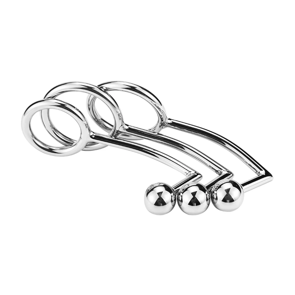 Stainless Steel Anal Hook with Ring and One Ball Adult Sex Toys for SM Experiences for Men and Women Bondage Gear