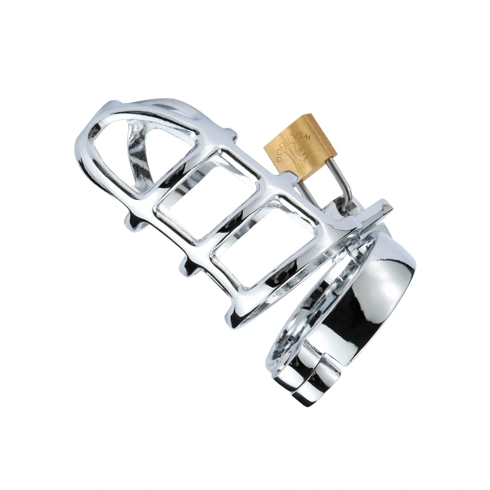 Stainless Steel Hollow Chastity Cage Male Sex Toys Ring Chastity Device BDSM Games Bondage Gear Penis Lock for Men