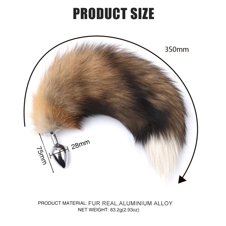 Anal Toy Fur Real with Small Metal Anal Plug Mixed Color Cosplay Sex Toys for Women Juguetes Sexuales De La Buttplug Anal