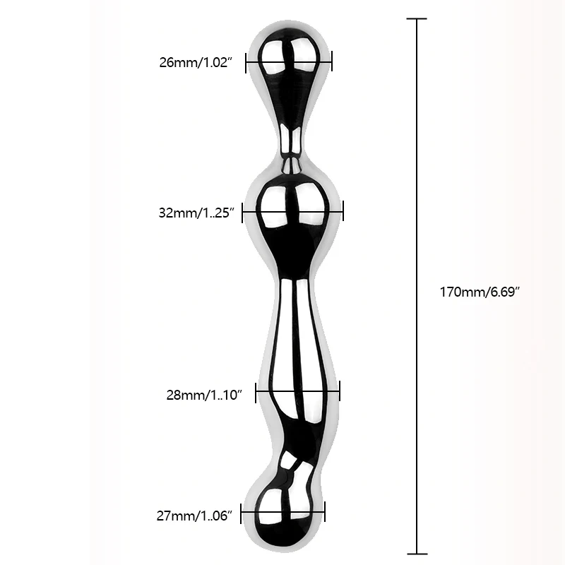 Stainless Steel Anal Plug for Men/Women Round Ball Design for Prostate G-Spot Massage Butt Plug Sex Toys for Couples