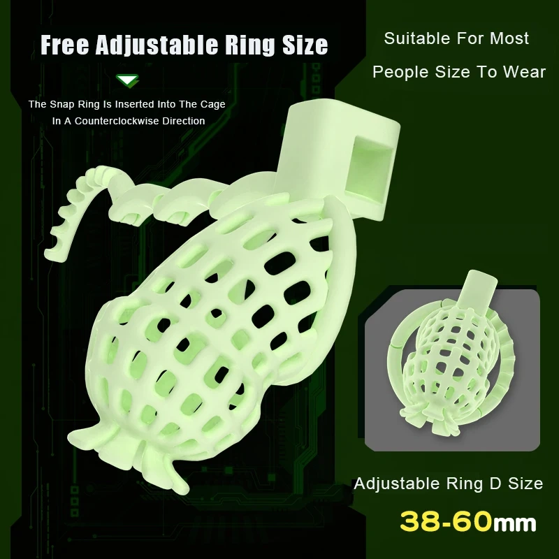 3D Long Grid Cage Chastity Lock Adjustable Ring Size Sex Toys for Men Adult Male Bondage Gear Juguetes Sexuales