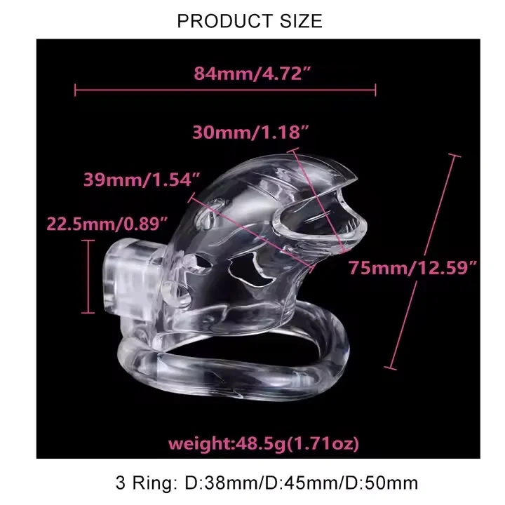 Stainless Steel 3-Ring Chastity Device Penis Lock Chastity Cage Cock Cage Sex Toys for Men BDSM Products