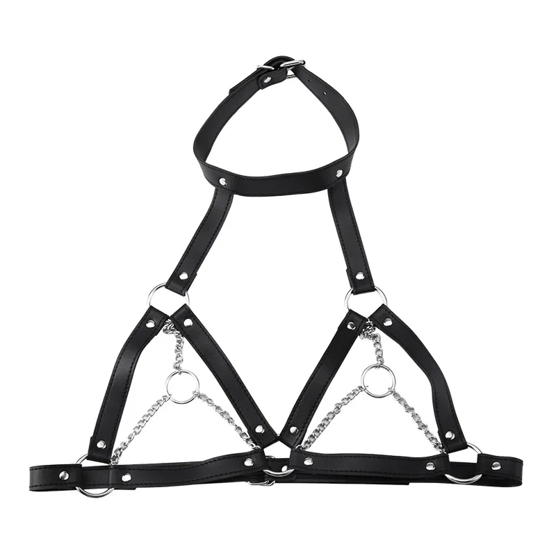 Black PU Leather Bondage Kit for Women BDSM SM Toys Lingerie and Gear Set Sexual Juguetes