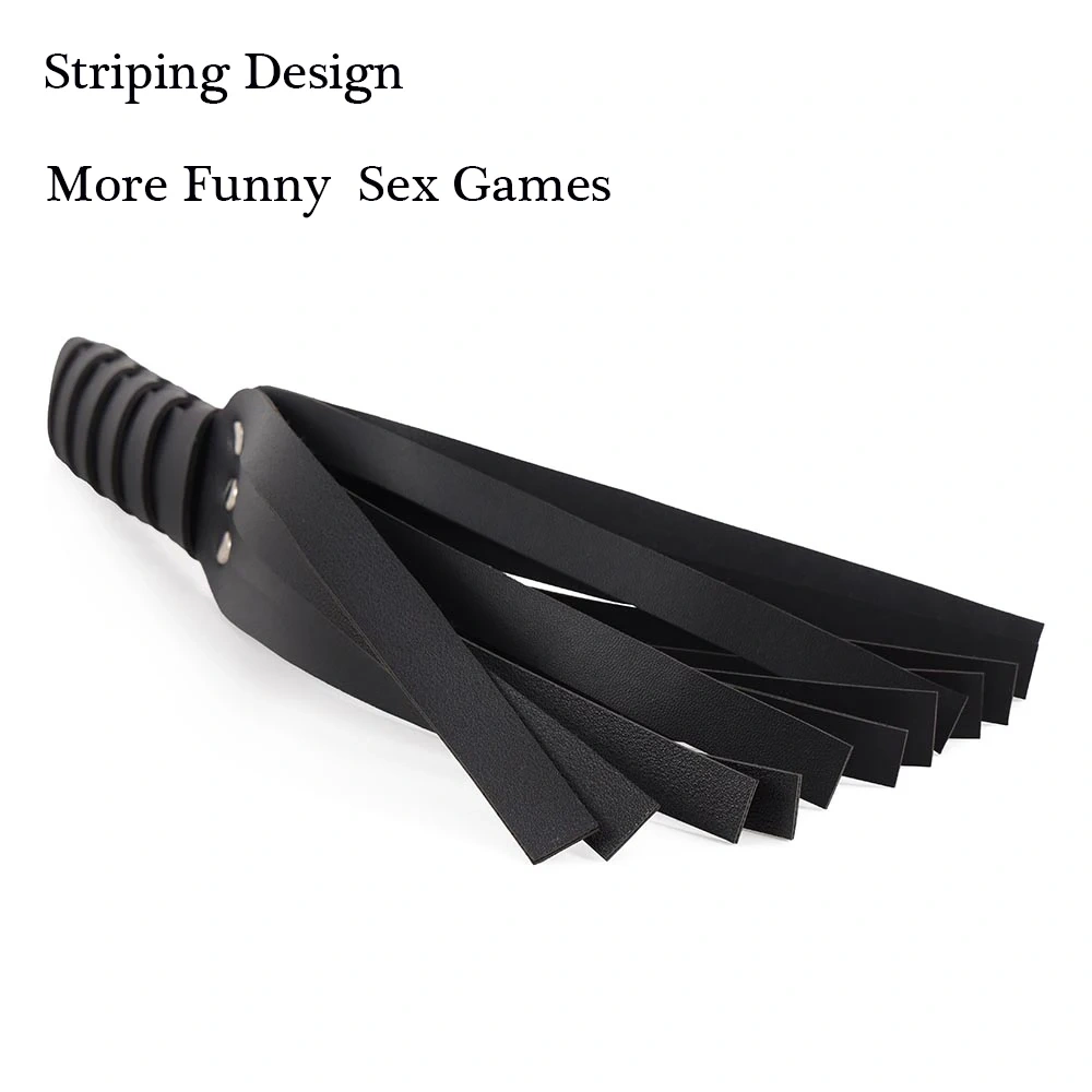 Black PU Leather Four Strip Shape Paddle Adult BDSM Bondage Gear Sex Toys Whip and Juguetes Sexuales Set
