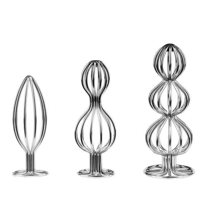 Small Medium Large 3-Piece Anal Plug Set Round Base Metal Sex Toys for Adults Adult Butt Plug