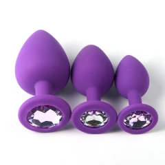 Purple silicone+Transparent Jewel