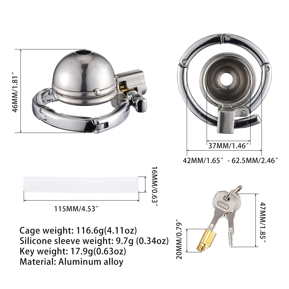 Adjustable Adult Men's Round Cage Chastity Lock BDSM Cock Ring Sex Toys Bondage Gear