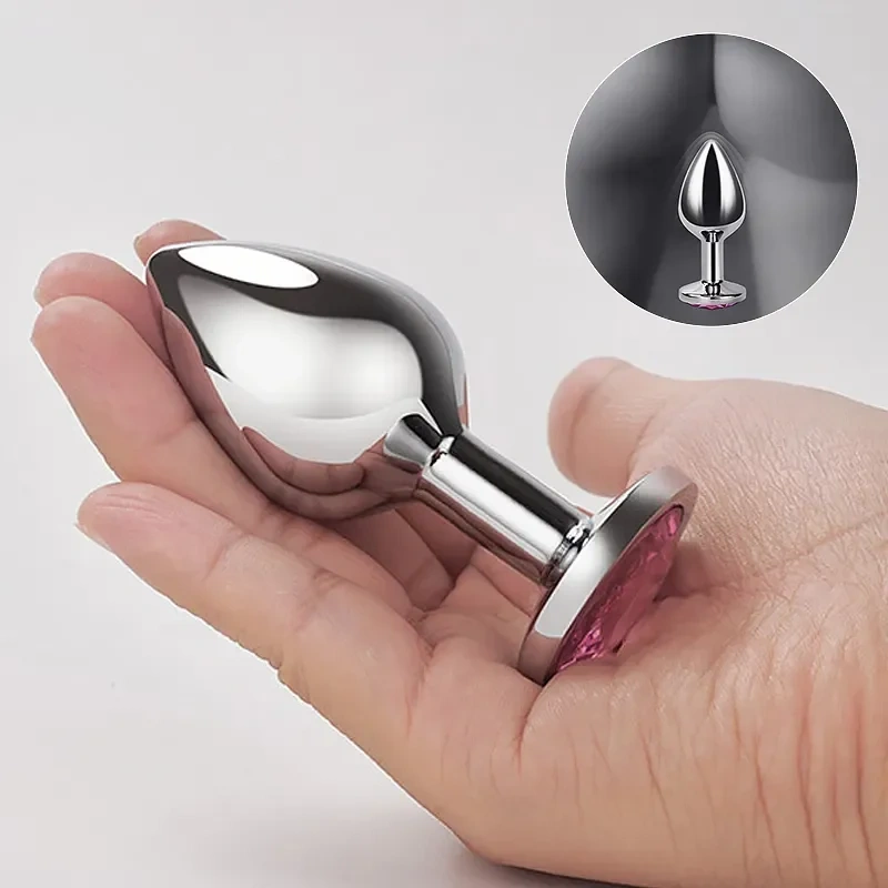 SEXBAY Latest 5 Models Gold/Silver Metal 3 Ball Anal Beads Plug Gem Anal Plug Metal Butt Plug Different Size Male/ Female