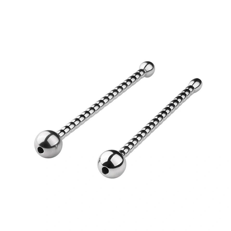 Stainless Steel Urethral Dilator with Round Head Penis Toys for Adult Sex Two Sizes Man Sex Toys