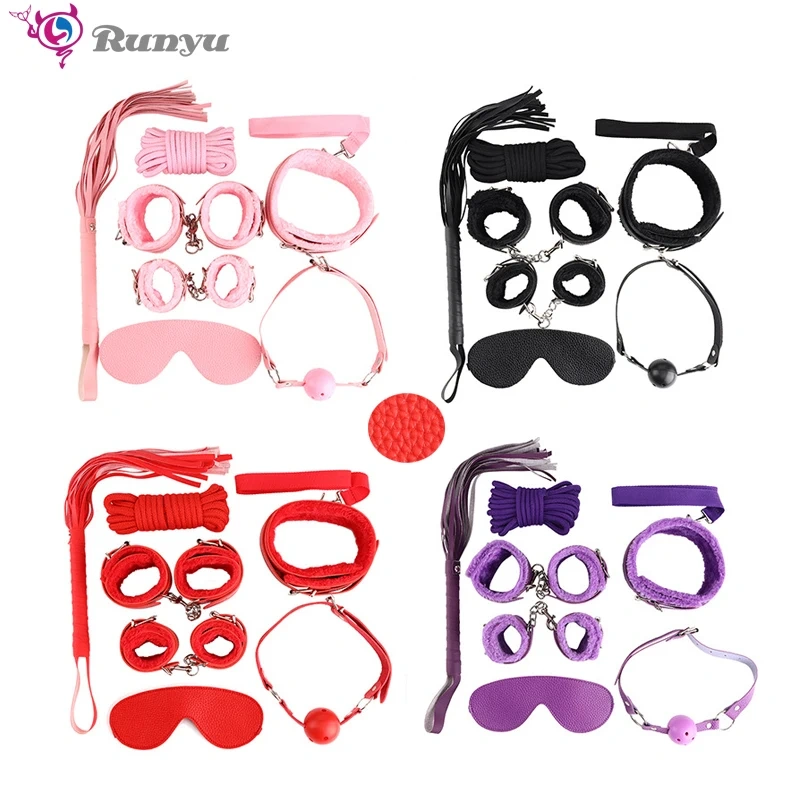 Bondage Gear Lichee Pattern BDSM Set Sex Toys for Women and Men Fluff Bondage Suit and Restraints Juguetes Sexuales