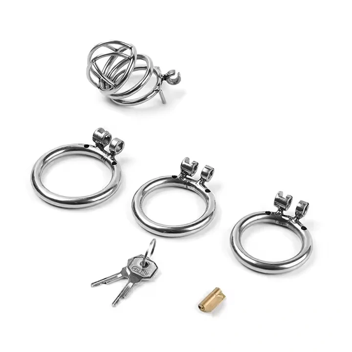 Men's Short Chastity Cage Adult Sex BDSSM Toys Stainless Steel Penis Lock Jugue Male Toys