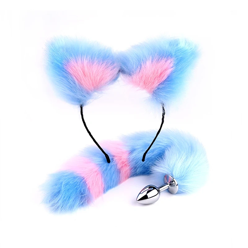 Hot Cosplay Cat Ear Short Fox Tail Anal Plug Set Women's Butt Plug Sex Toys for Sexual Role Play Juguetes Sexuales
