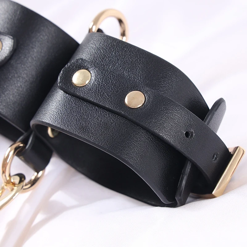 Bondage Gear 3pcs Pu Leather Set Adult SM Sex Products Kits with Blindfold Juguetes Sexuales Para Mujeres