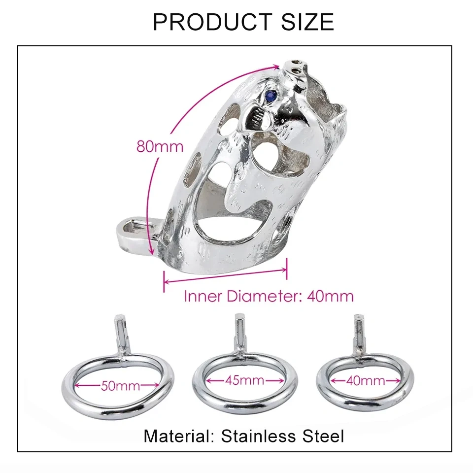 Chinese Zodiac Pig Chastity Cage 3 Size Ring Male Chastity Device Penis Lock Toys Men Stainless Steel Sex Toy Juguetes Sexuales