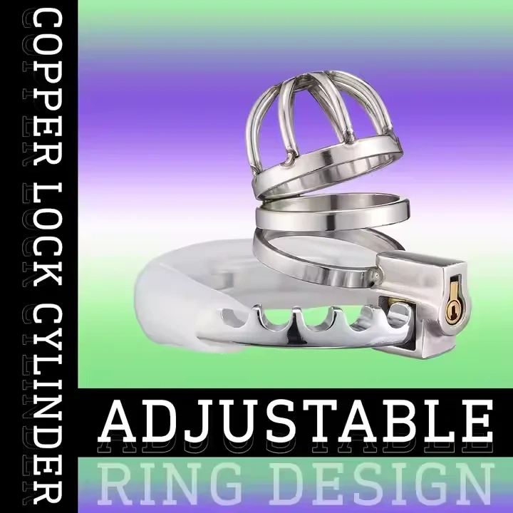 Adjustable Adult Male Bondage Gear Hollow Short Chastity Cage