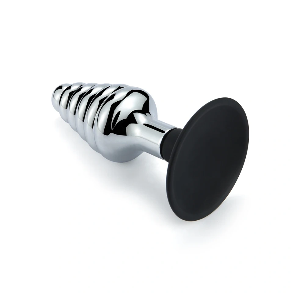 Women and Men's Anal Plug Sex Toys with Silicone Cup Base and Aluminum Alloy Anchor Metal Butt Plug Silhouette Sexual Toys