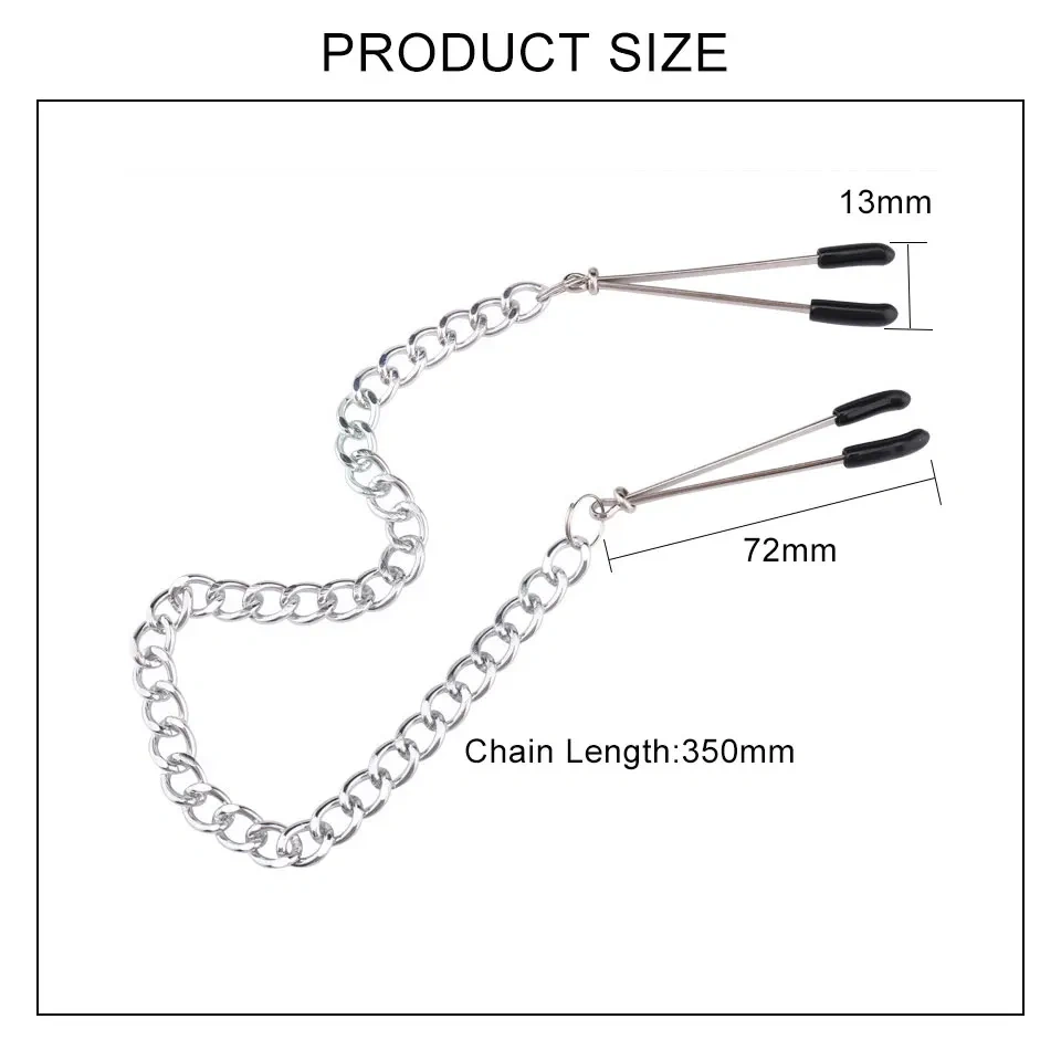 Leather Bondage Harness with Long Chain Metal Nipple Clamps Sex Toys for Women BDSM & SM Related