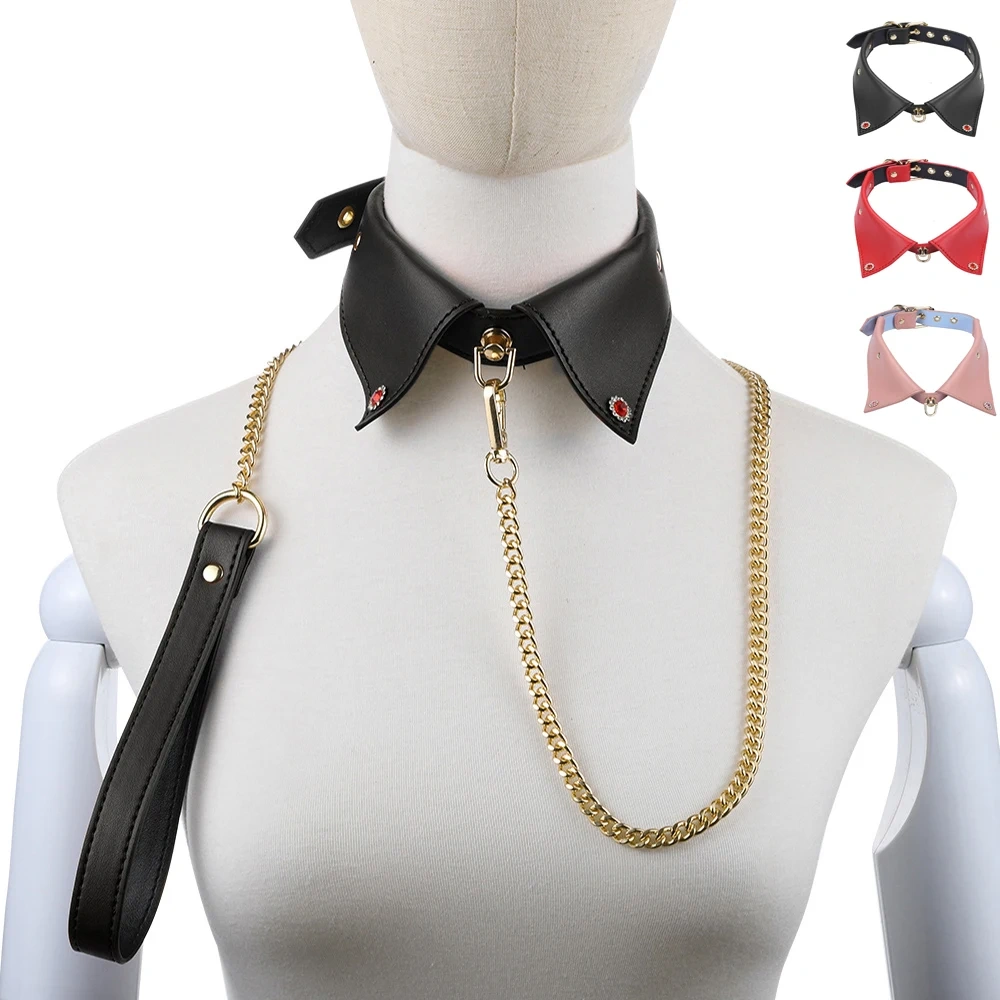 Black Red Pink Colla Bondage Kits with PU Leather Sex Harness Gear for Women's SM Roleplay Toys and Juguetes Sexuales