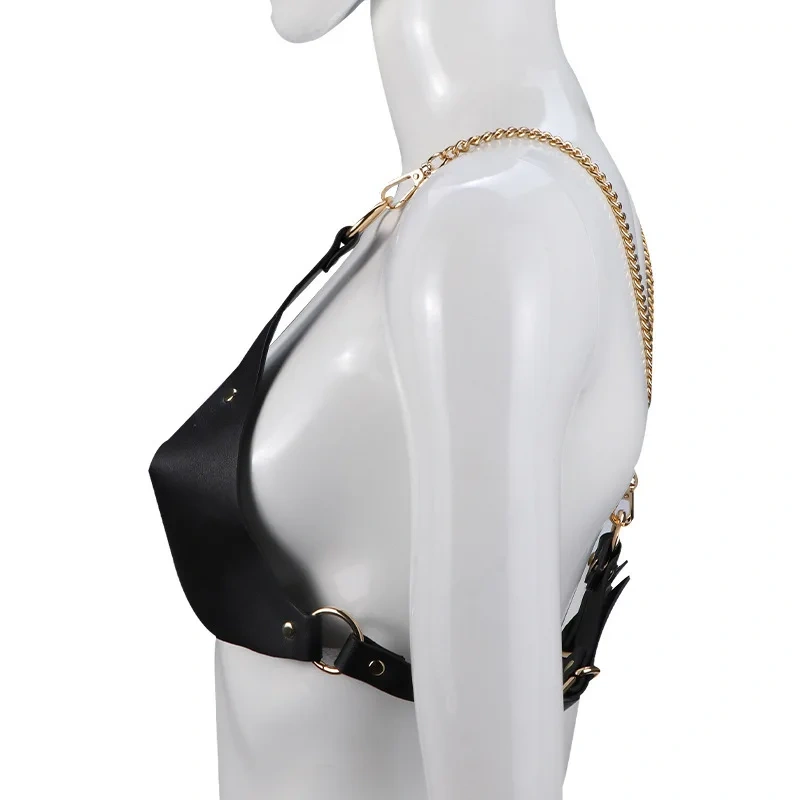 Bondage Gear Black PU Leather Harness Sex Toys and SM Lingerie Set Juguetes Sexuales Para Mujeres