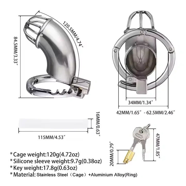 Adjustable Half Open Chastity Cage for Men Adult SM Bondage Gear and Sex Toys for BDSM Sessions
