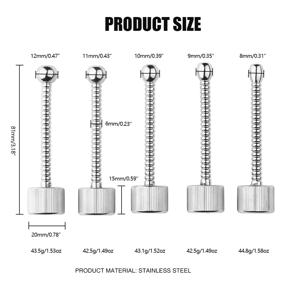 5 Size Stainless Steel Penes Plug Urethral Sounds Sounding Sex Toys for Men Juguetes Sexuales Bondage Gear