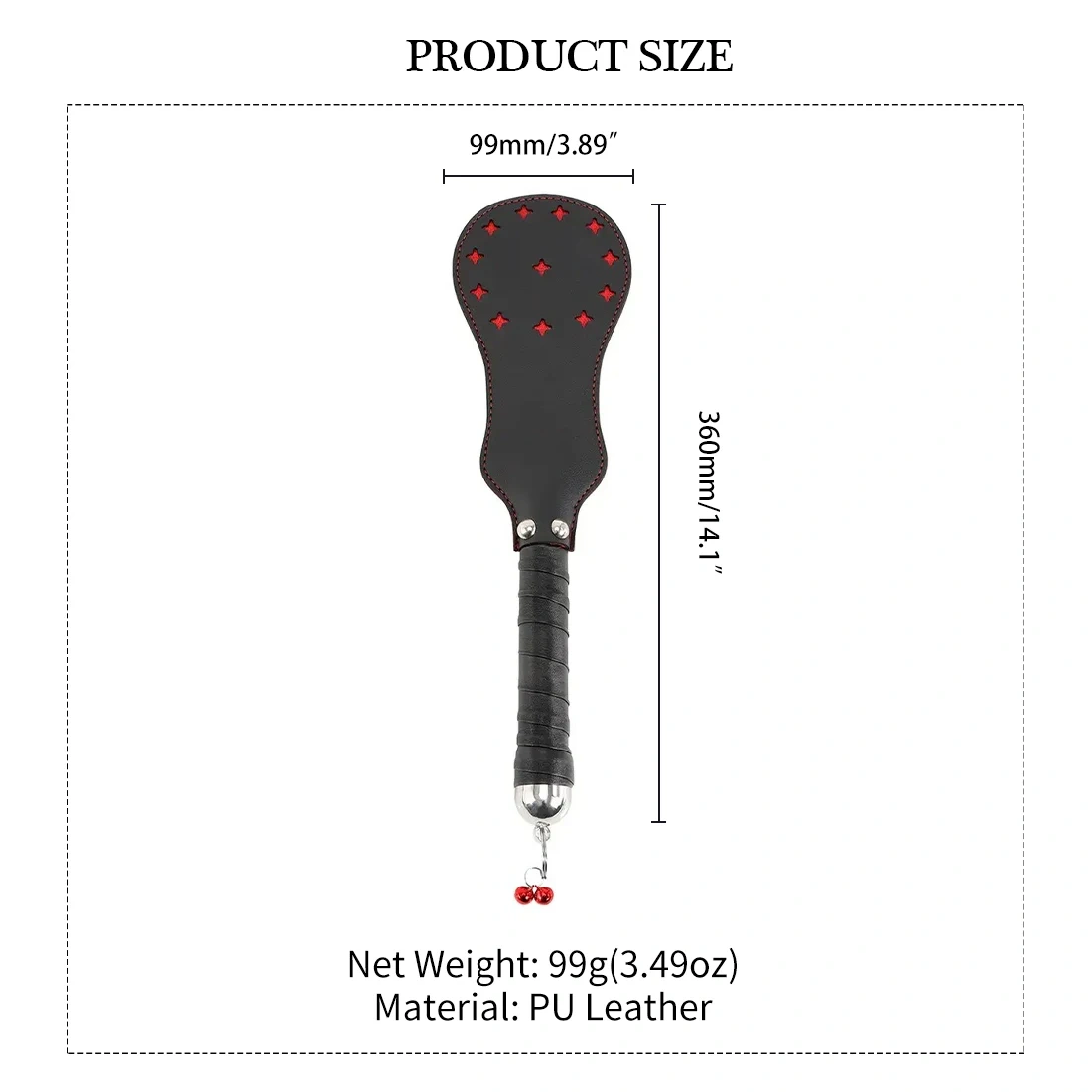 BONDAGE GEAR PU Leather BDSM Paddle Whips with Bells Fetish Bondage Slave Sex Toys for Adults Juguetes Sexual Adult SM Type