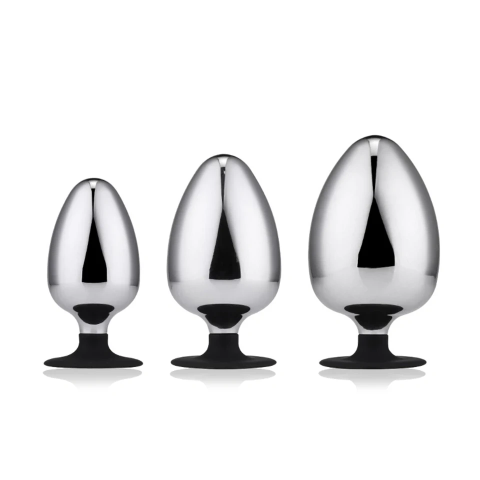 Large Size Aluminium Alloy Butt Plug Huge Silicone Cup Anal Plug Sex Toy for Men and Women Metal Material